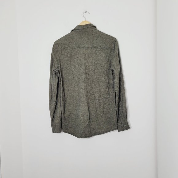 Point Zero Men's Cotton Button Down Shirt Leaf Green Comfy Pocket Long Sleeve - Picture 2 of 12